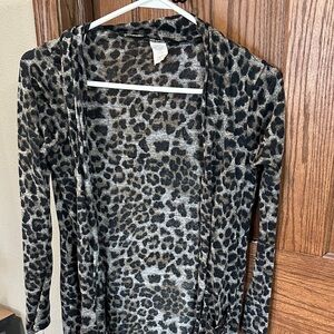 Leopard Print Open Cardigan